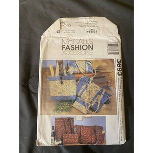 McCalls Sewing Pattern Purse‎ Tote Handbag 3693 Fashion Accessories